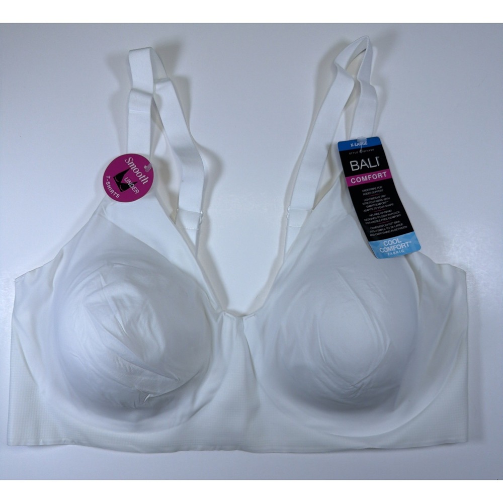 Bali Comfort Revolution Easylite Bra Womens Underwire White DF3498 Size XL NWT